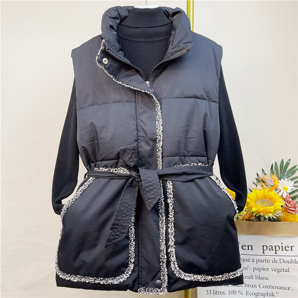 Γυναικείο γιλέκο με ζώνη και τσέπες