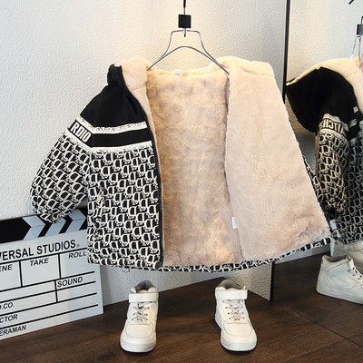 Zimska jakna sa debelom postavom za dječake sa natpisom