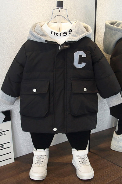 Modern gyerekdzseki kapucnis sima modell fiúknak