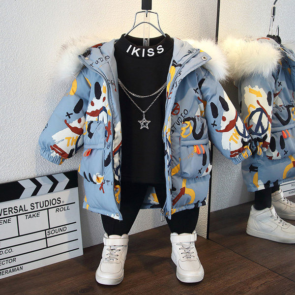 Pehely- és cipzáras gyerekkabát két színben