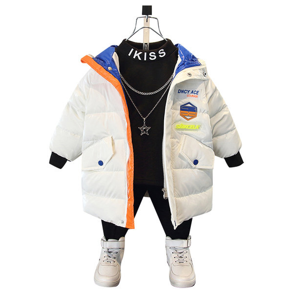 Fényes hatású meleg téli kabát fiúknak