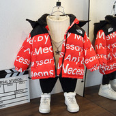 Új modell téli gyerek melegítő felirattal fiúknak