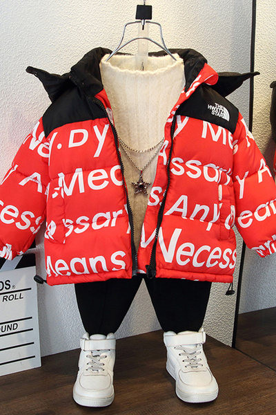 Új modell téli gyerek melegítő felirattal fiúknak