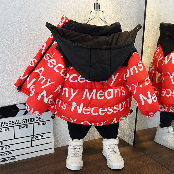 Új modell téli gyerek melegítő felirattal fiúknak