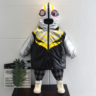 Boys plus bársony bélésű kabát 2021 új stílusú gyerek téli pamut párnázott ruhák szép baba vastag párnázott kabát dagály