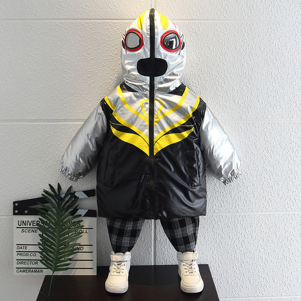 Boys plus bársony bélésű kabát 2021 új stílusú gyerek téli pamut párnázott ruhák szép baba vastag párnázott kabát dagály