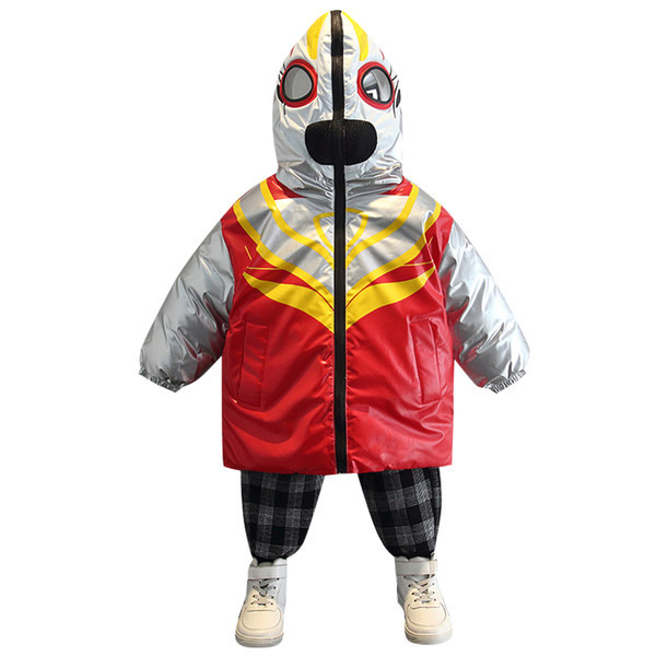 Boys plus bársony bélésű kabát 2021 új stílusú gyerek téli pamut párnázott ruhák szép baba vastag párnázott kabát dagály