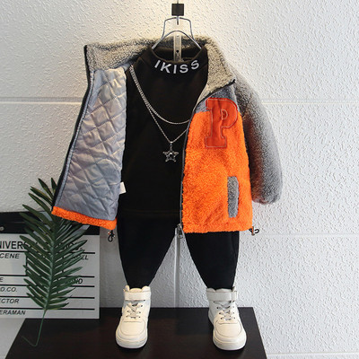 Őszi-téli gyerekdzseki fiúknak polo gallérral