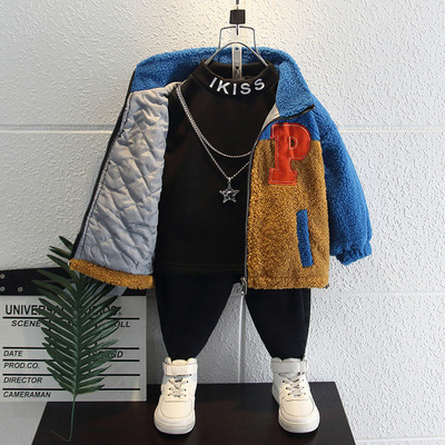 Őszi-téli gyerekdzseki fiúknak polo gallérral