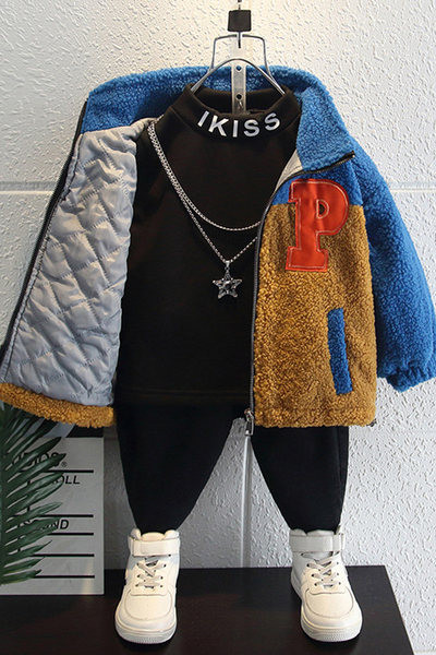 Őszi-téli gyerekdzseki fiúknak polo gallérral