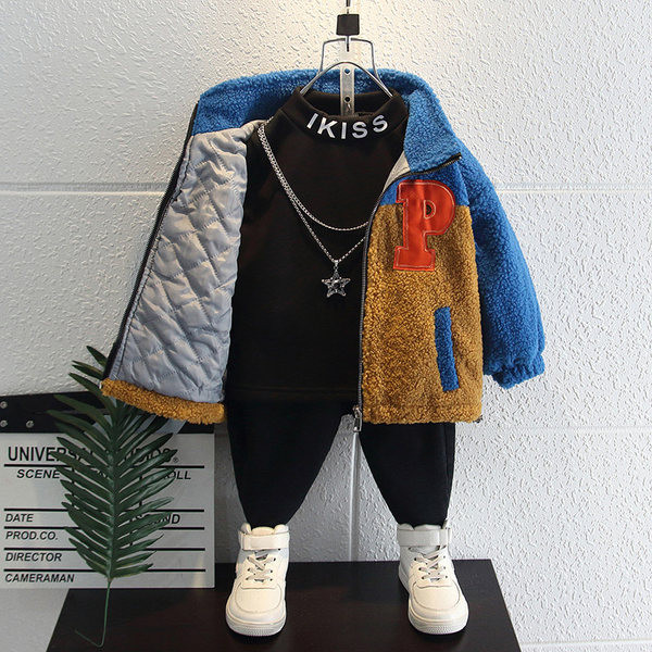 Őszi-téli gyerekdzseki fiúknak polo gallérral