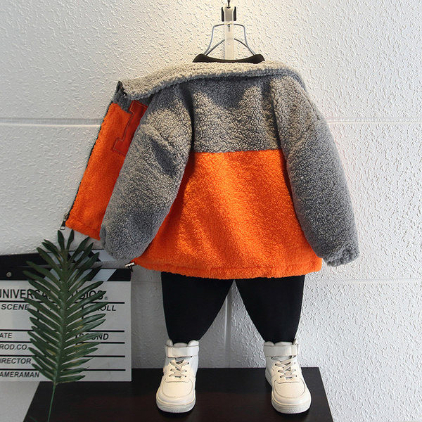 Őszi-téli gyerekdzseki fiúknak polo gallérral