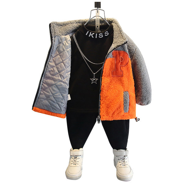 Őszi-téli gyerekdzseki fiúknak polo gallérral