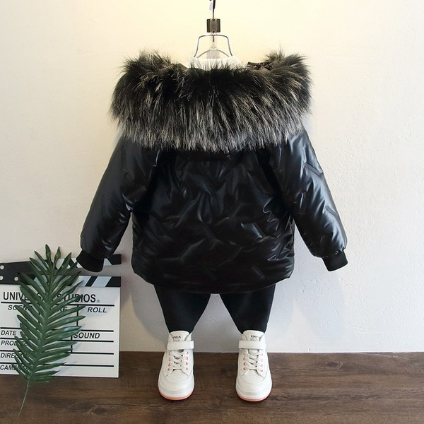 Dječja casual jakna s paperjem u sivoj i crnoj boji