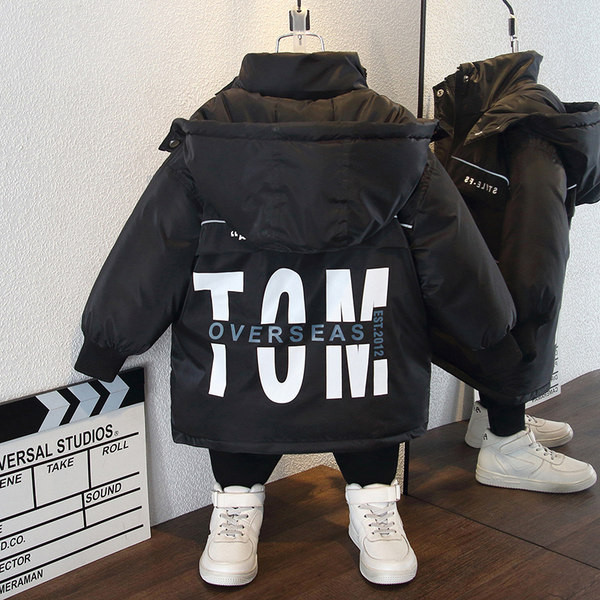 Taskute ja kapuutsiga laste vabaaja jope - must ja sinine