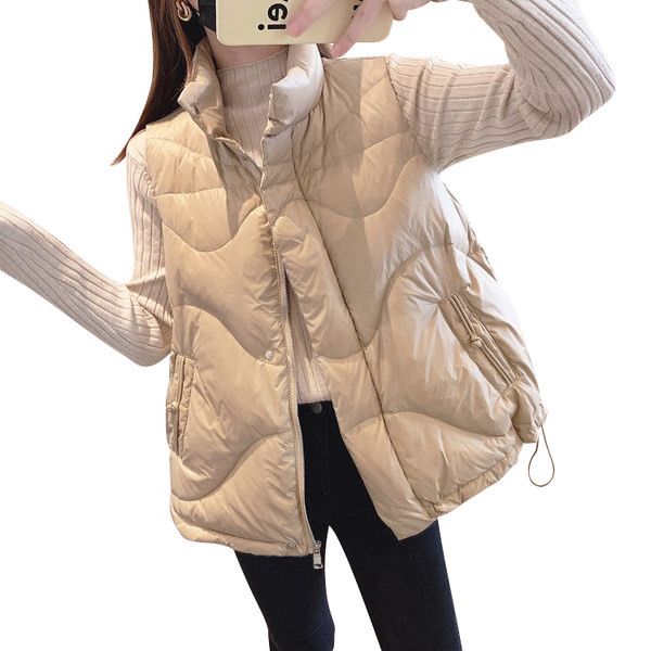 Női mellény széles modell cipzárral