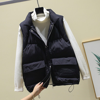 Ženski zimski prsluk s džepovima i gumbima