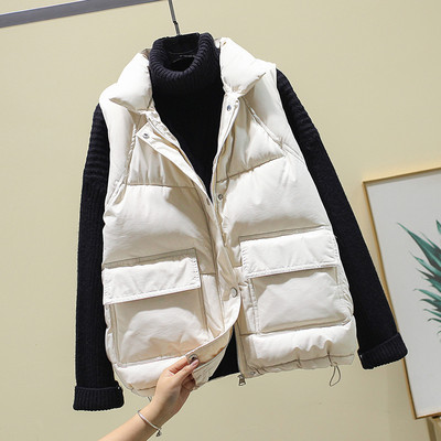 Ženski zimski prsluk s džepovima i gumbima