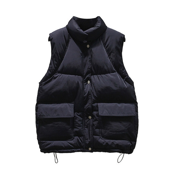 Ženski zimski prsluk s džepovima i gumbima