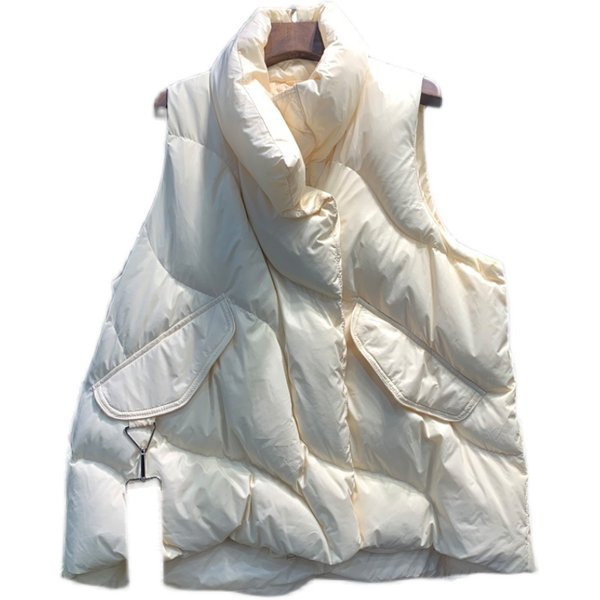 Καθημερινό φαρδύ γιλέκο με ψηλό γιακά και τσέπες