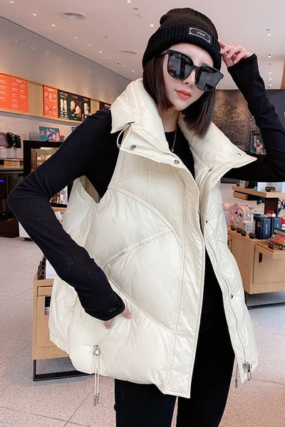 Új modell női mellény gombokkal és cipzárral