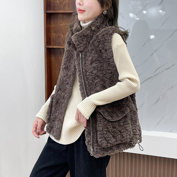 Φαρδύ γιλέκο με μεγάλες τσέπες