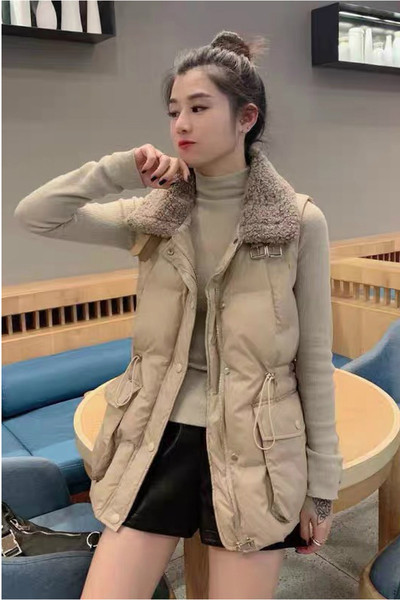 Γυναικείο γιλέκο μεσαίου μήκους με κορδόνι στη μέση