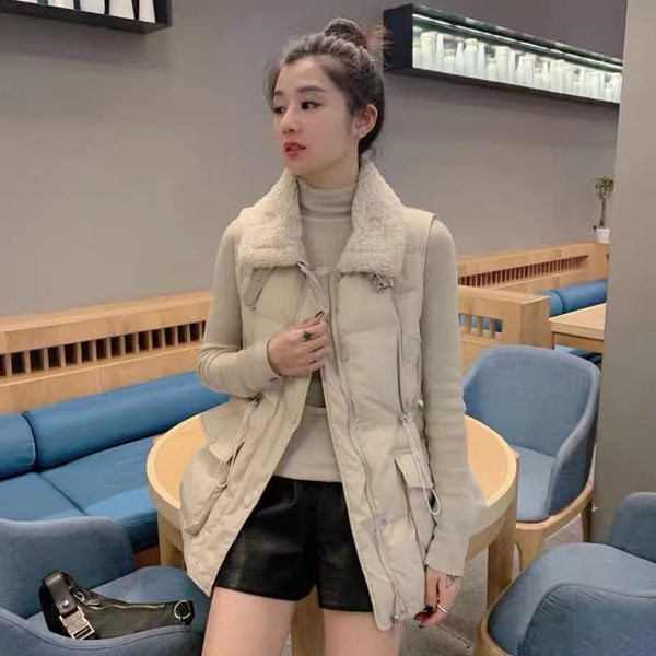 Γυναικείο γιλέκο μεσαίου μήκους με κορδόνι στη μέση