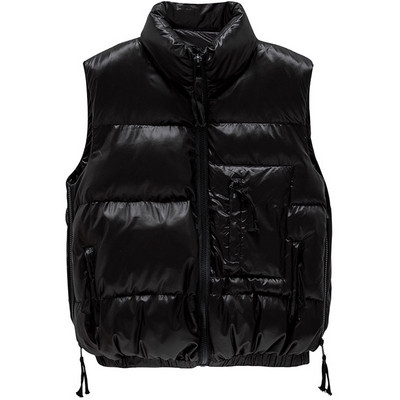 Φαρδύ γυναικείο γιλέκο με φερμουάρ και τσέπες