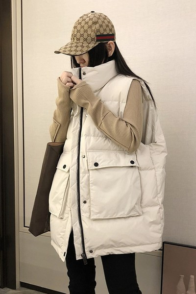 Φαρδύ γυναικείο γιλέκο με τσέπες