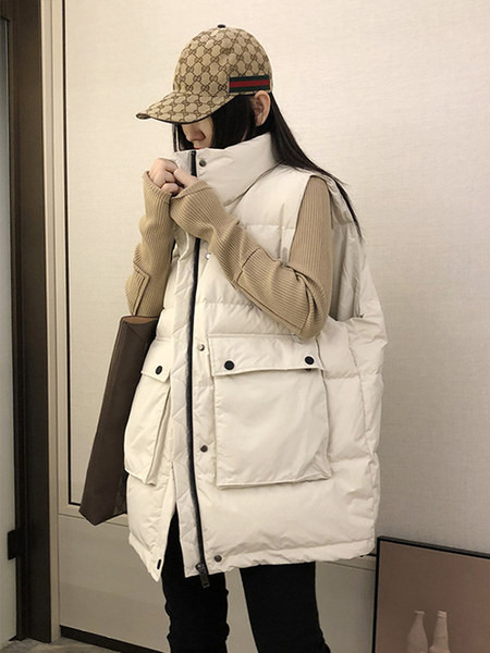 Φαρδύ γυναικείο γιλέκο με τσέπες