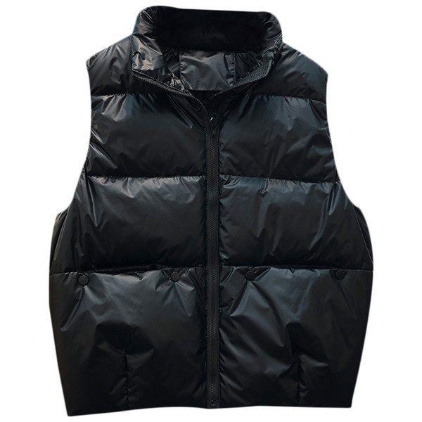 Széles őszi-téli mellény zsebekkel