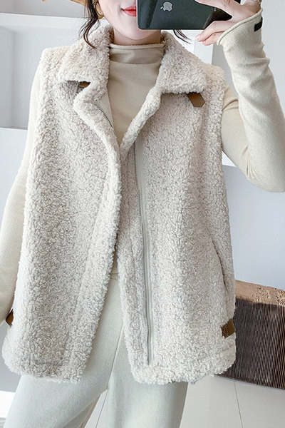 Γυναικείο φαρδύ γιλέκο  με φερμουάρ