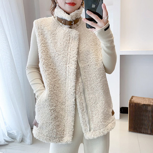 Γυναικείο φαρδύ γιλέκο  με φερμουάρ