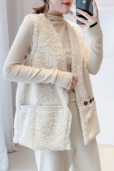 Ženski perjani prsluk bez kopčanja