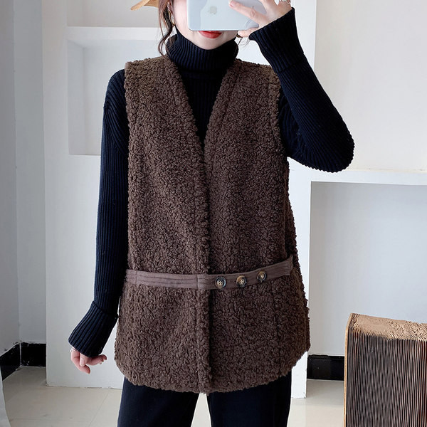 Ženski perjani prsluk bez kopčanja