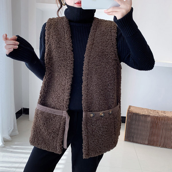 Ženski perjani prsluk bez kopčanja