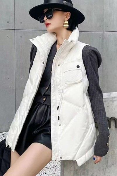 Új modell női mellény zsebbel és gombokkal