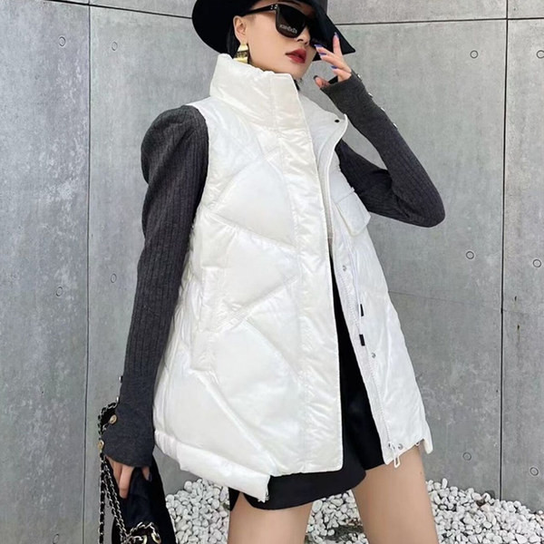 Új modell női mellény zsebbel és gombokkal