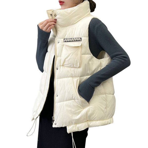 Ležerni prsluk s džepom i visokim ovratnikom