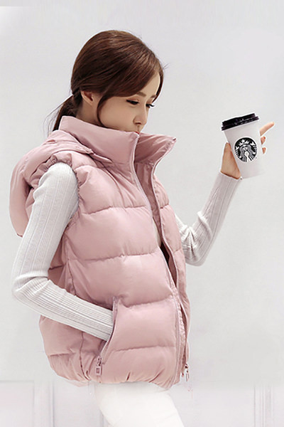 Γυναικείο κοντό γιλέκο με κουκούλα για γυναίκες