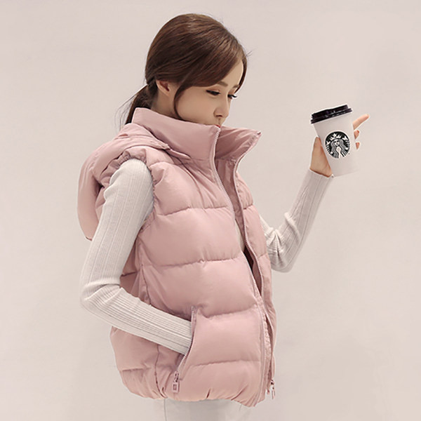 Γυναικείο κοντό γιλέκο με κουκούλα για γυναίκες