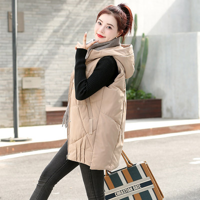 Naiste asümmeetriline kapuutsiga vest