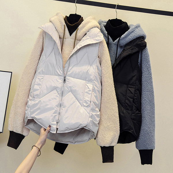 Γυναικείο γιλέκο με φερμουάρ και κουκούλα