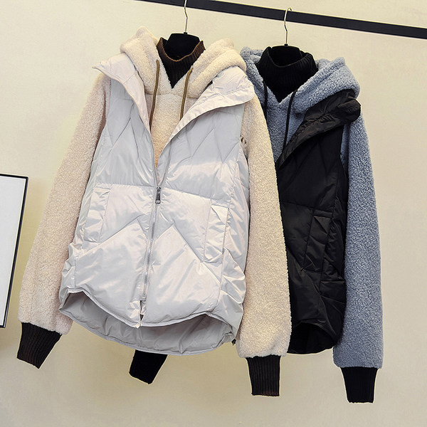 Γυναικείο γιλέκο με φερμουάρ και κουκούλα