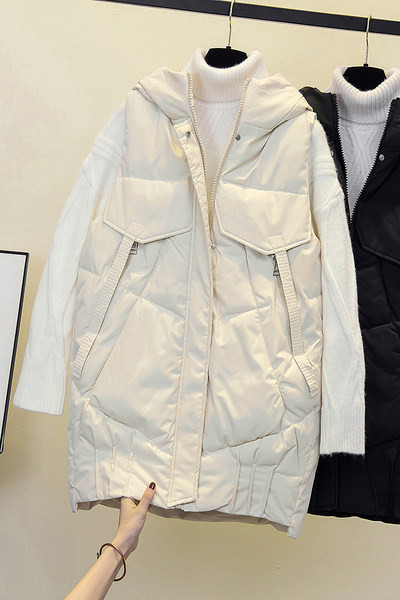 Naiste pikk kapuutsiga vest