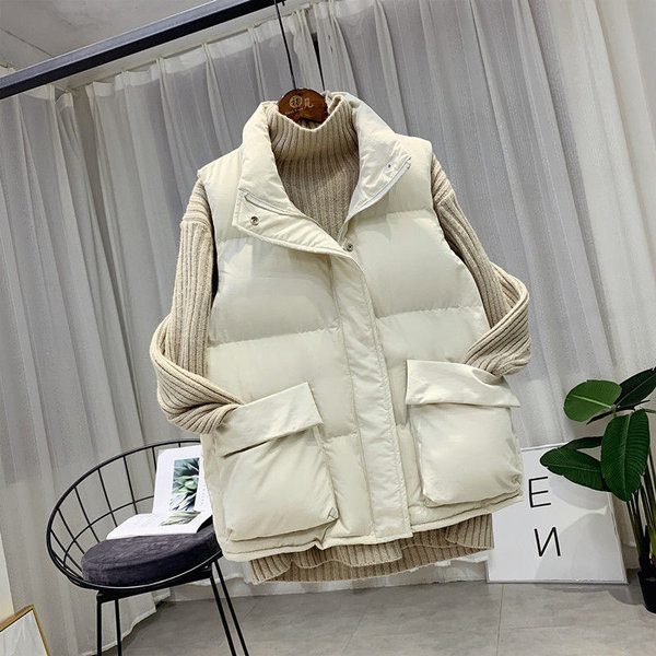 Őszi-téli mellény nagy zsebekkel