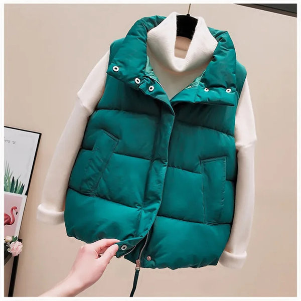 Sima modell női mellény cipzárral és gombokkal