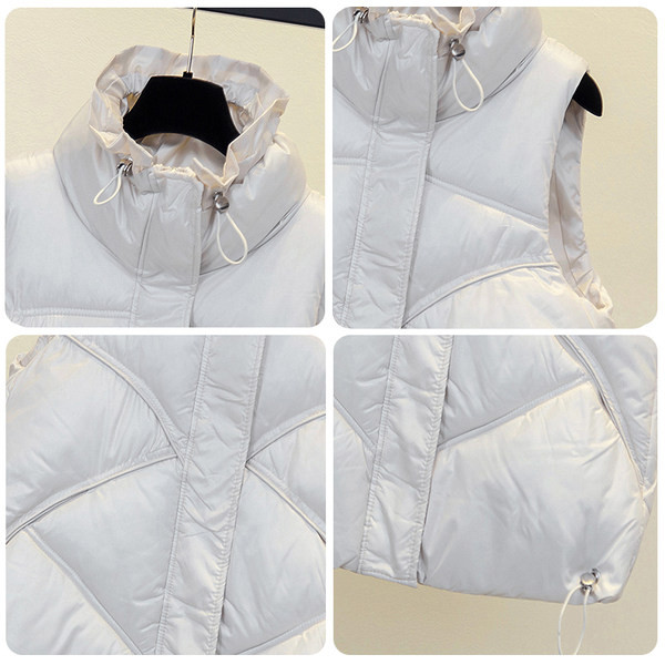 Γυναικείο γιλέκο με κουμπιά και κουκούλα σε δύο χρώματα