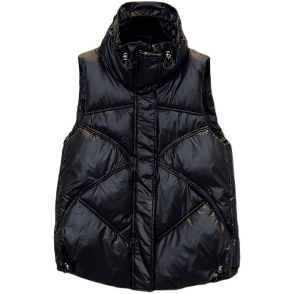 Γυναικείο γιλέκο με κουμπιά και κουκούλα σε δύο χρώματα